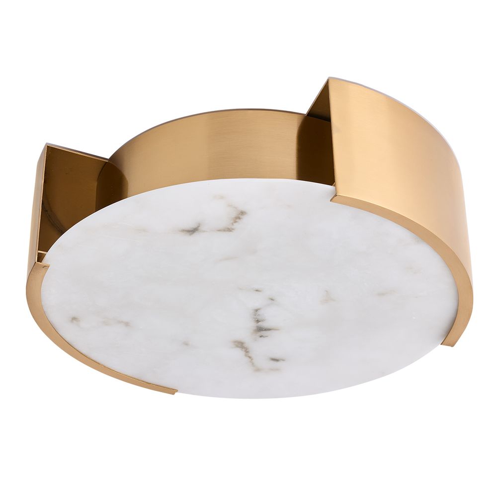 Pristina Flush Mount Light Antique Brass & Clear - 20895