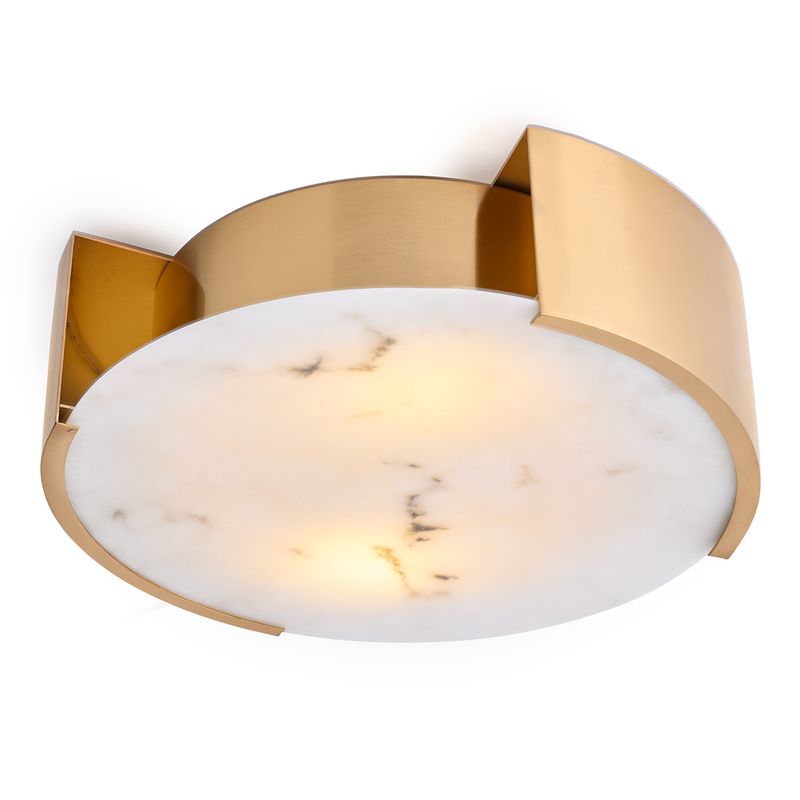 Pristina Flush Mount Light Antique Brass & Clear - 20895
