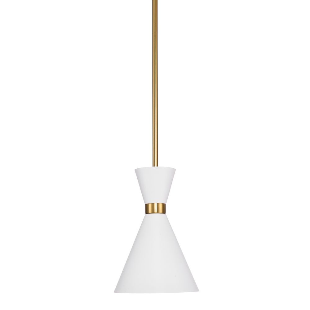 Oslo Pendant Light White & Brass - 20914
