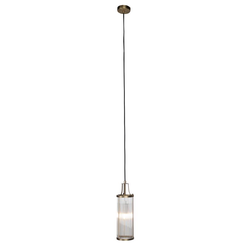 Marlene Pendant Light Antique Brass & Clear - 20926