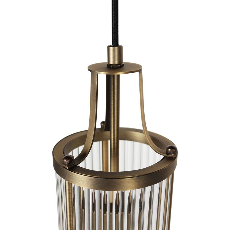 Marlene Pendant Light Antique Brass & Clear - 20926