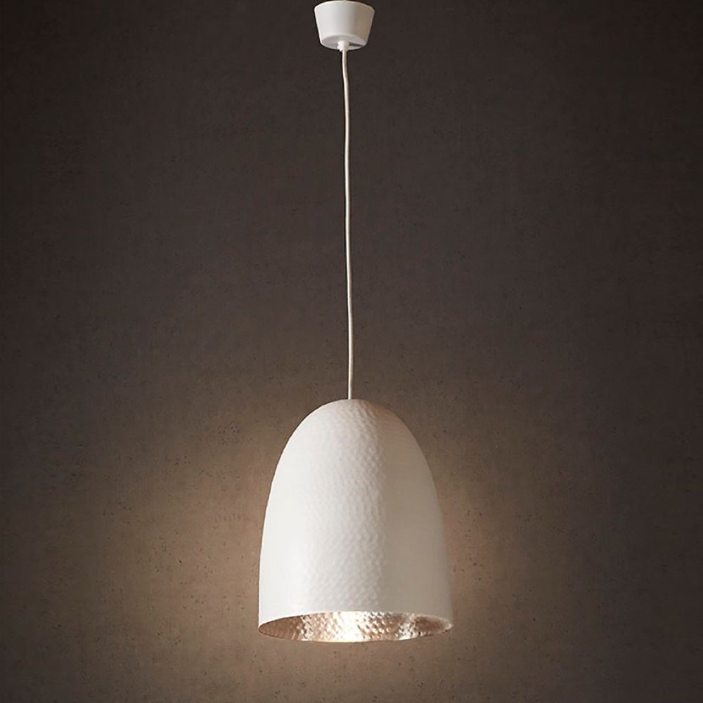 Buy Pendant Lights Australia Dolce Beaten 1 Light Pendant White Silver - ELAWEGGBEAWHTSIL