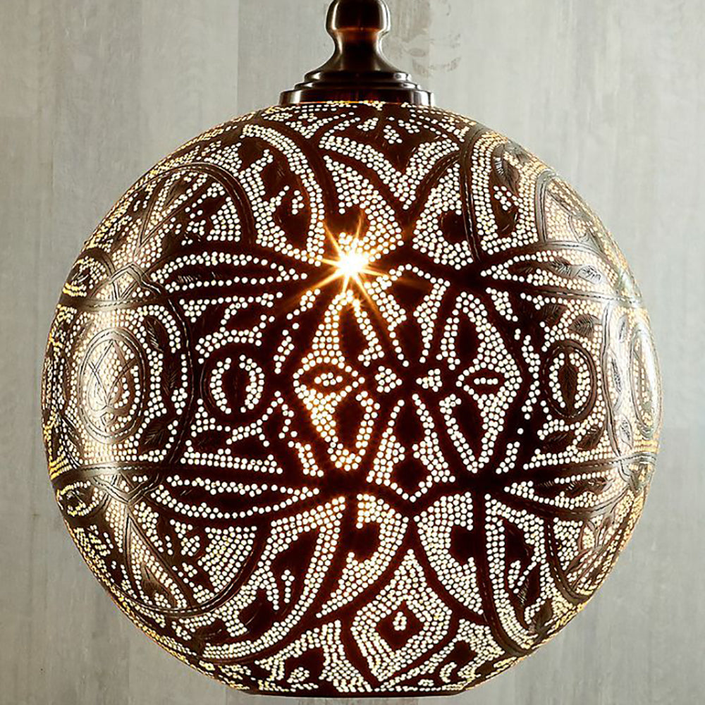 Buy Pendant Lights Australia Moroccan 1 Light Ball Pendant 30cm Silver - ELBAL30SIL