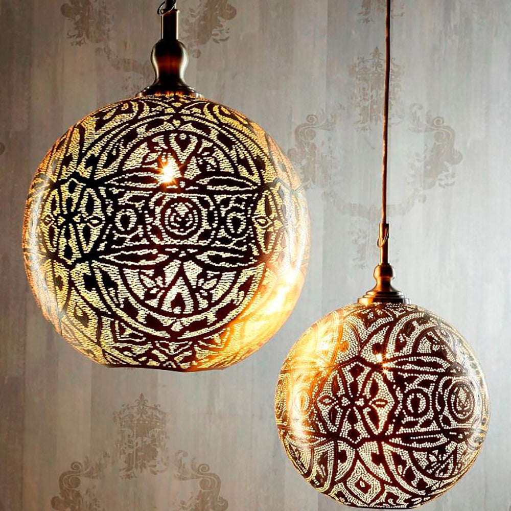 Buy Pendant Lights Australia Moroccan 1 Light Ball Pendant 30cm Silver - ELBAL30SIL