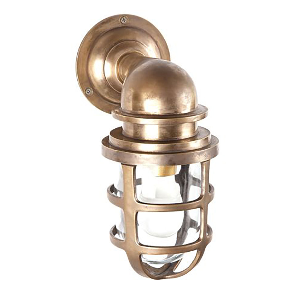 Buy Exterior Wall Lights Australia Porto Outdoor Wall Lantern Antique Brass - ELPIM59895AB