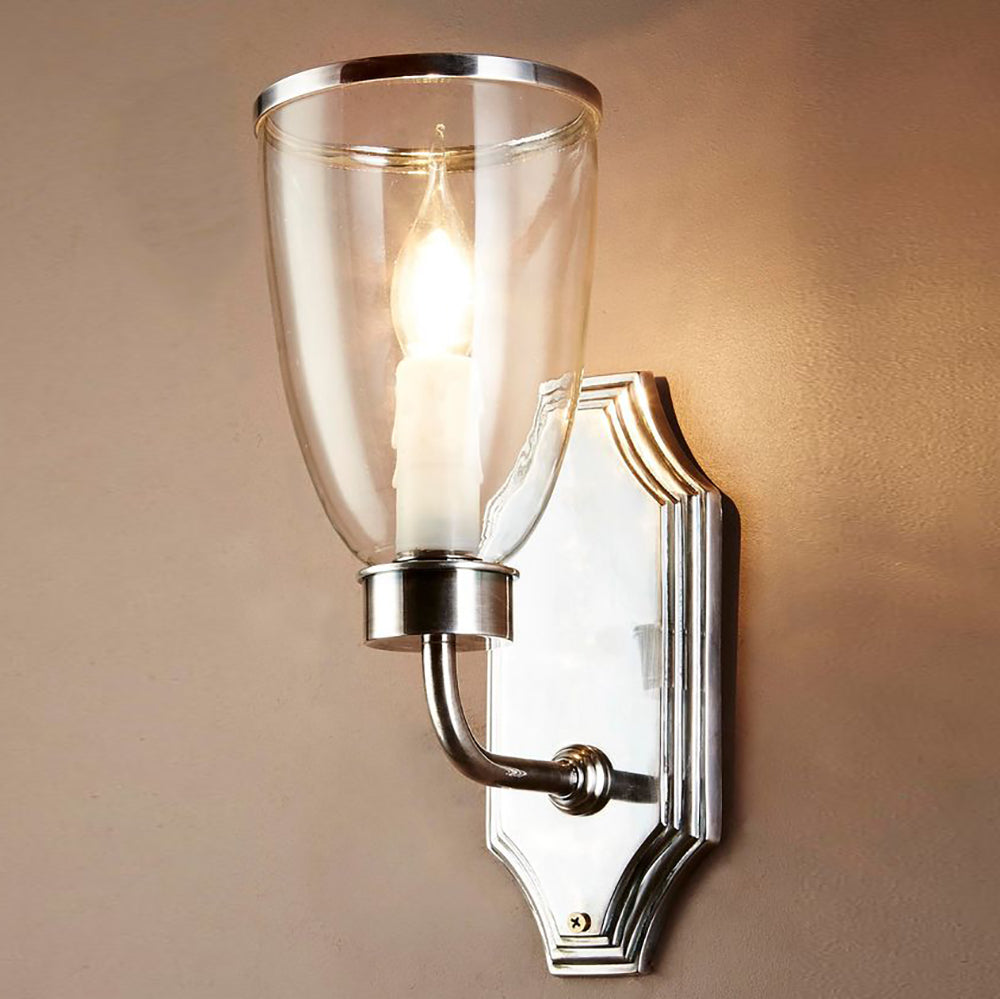 Westbrook 1 Light Sconce Nickel With Glass Shade - ELPIM85350SN