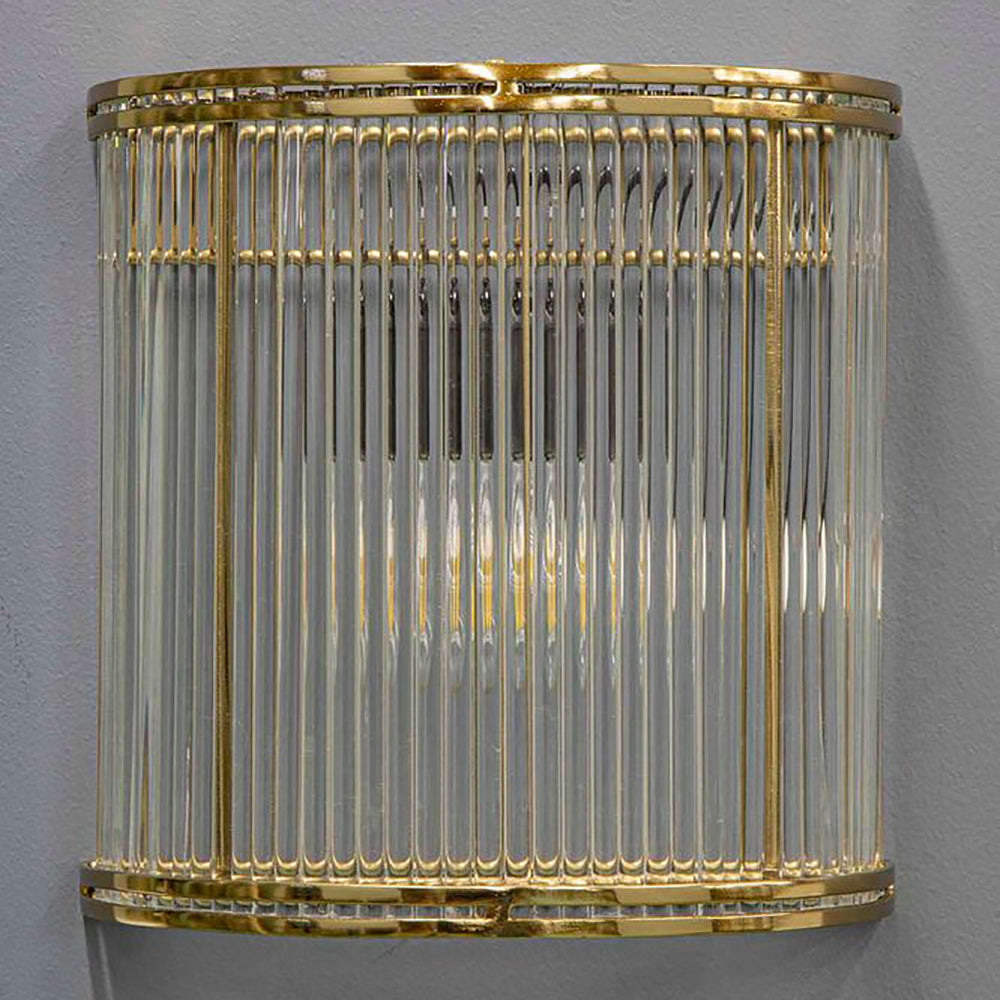 Buy Wall Sconce Australia Verre Half Round Glass Wall Light Brass - ELJE13652B