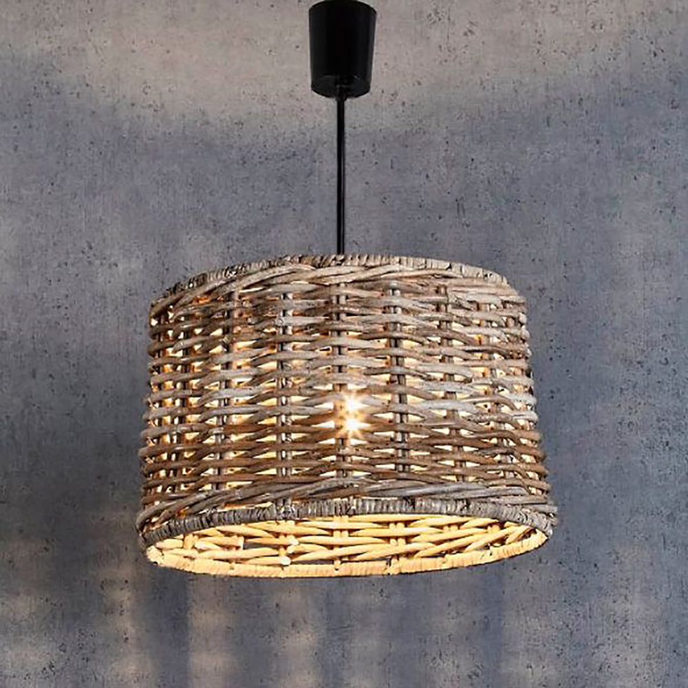 Rattan Round 1 Light Pendant Small - ELPYYWKSOOWW