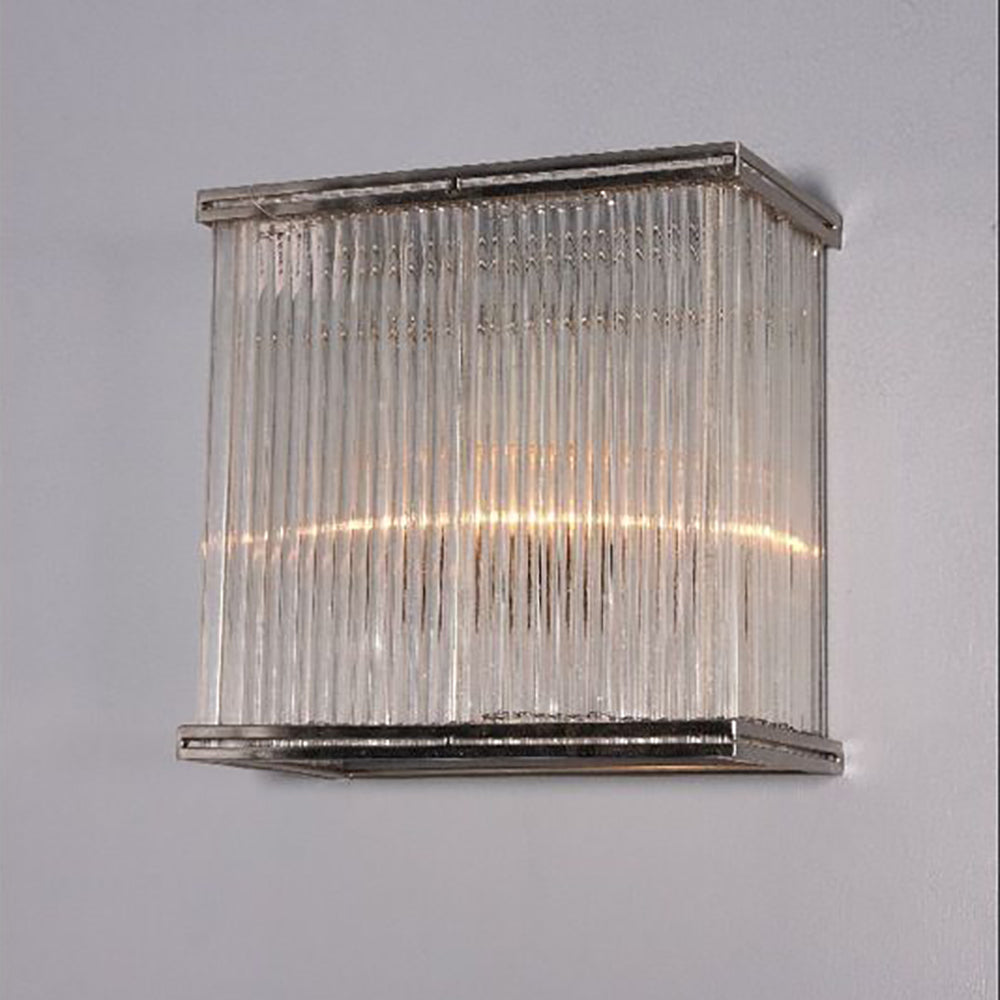 Verre Rectangular Glass Wall Light Nickel - ELJE13654