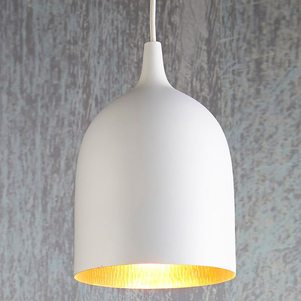 Buy Pendant Lights Australia Lumi-R 1 Light Pendant White Label Copper - ELLUM27WHTCOP