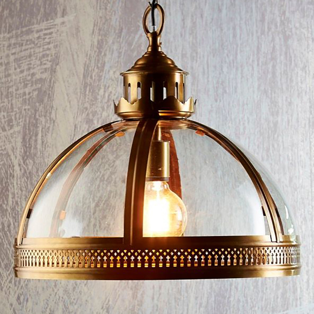 Buy Pendant Lights Australia Winston 1 Light Pendant Antique Brass Medium - ELCITFR3790B