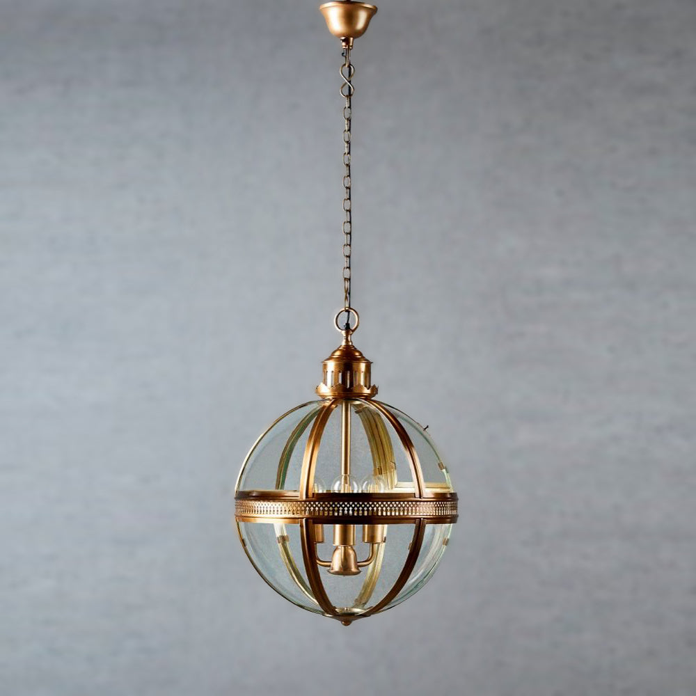 Saxon 3 Light Pendant Medium Antique Brass - ELCITWRT18MAB