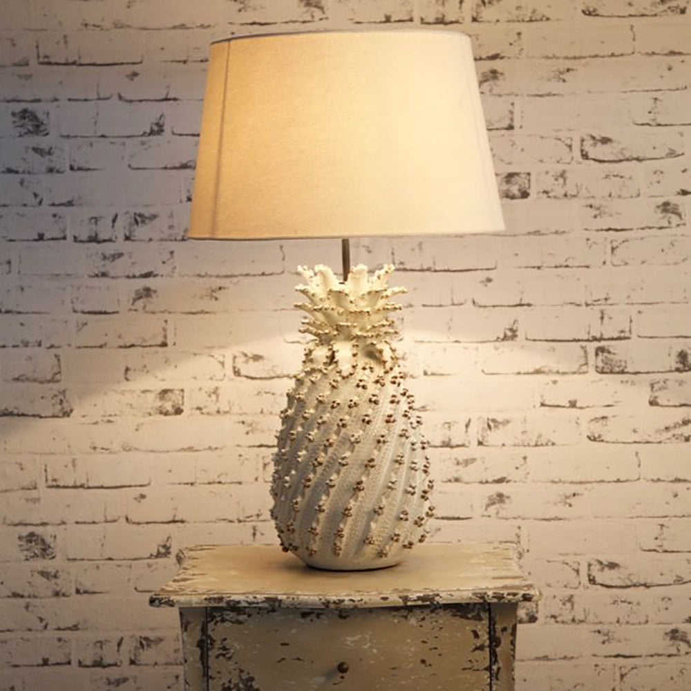 Pineapple Glazed Pineapple Ceramic Table Lamp Base Only - White - ELTIQ10789