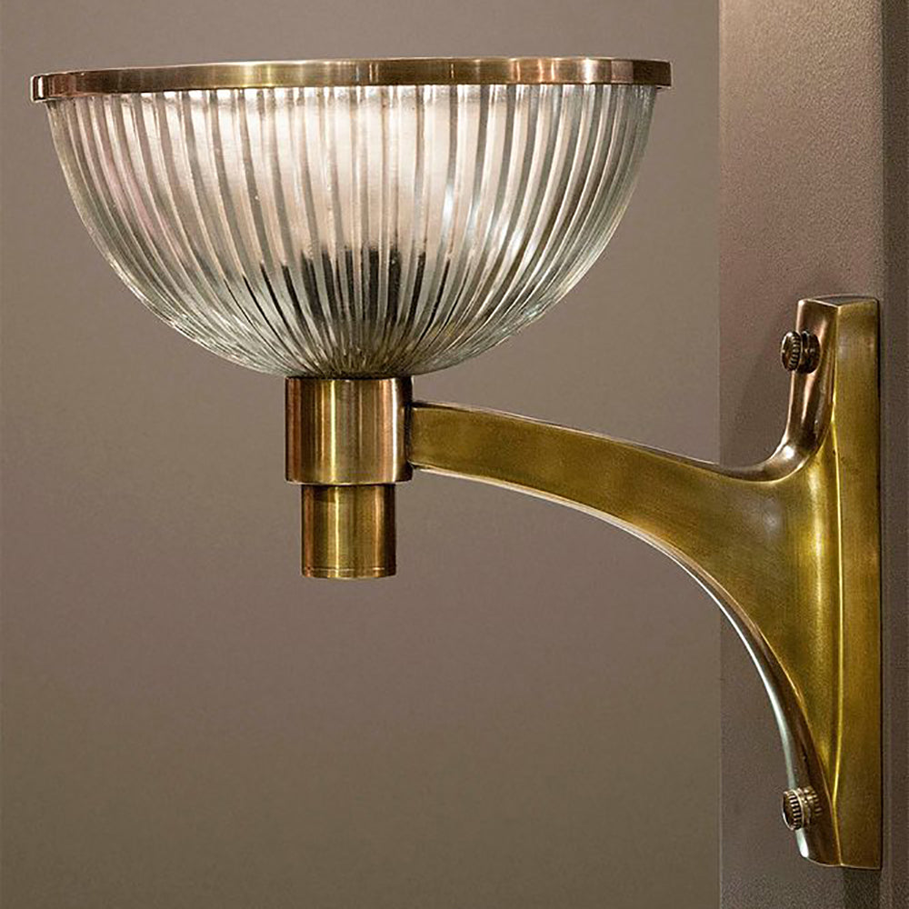 Astor Glass 1 Light Wall Lamp Brass - ELPIM51299AB