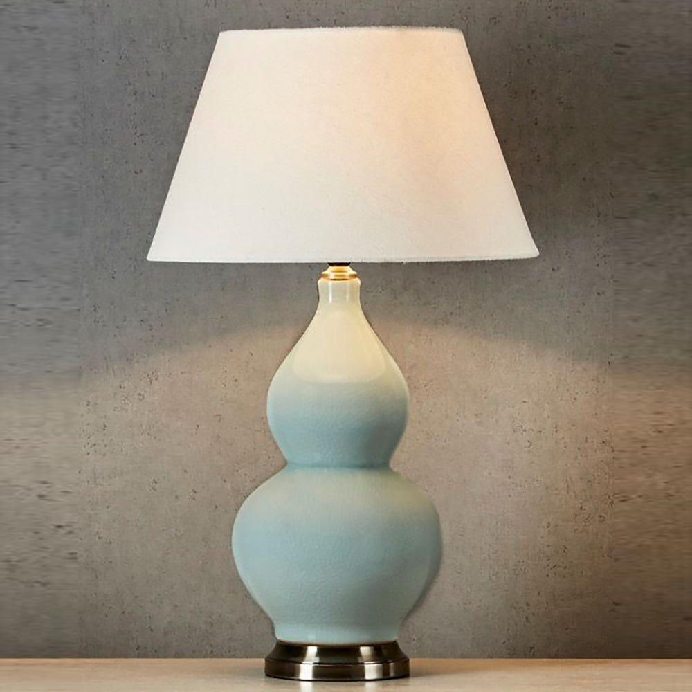 Buy Table Lamps Australia Terrigal Glazed Ceramic and Metal Vase Table Lamp Base Only - Pale Blue - ELJCV1131