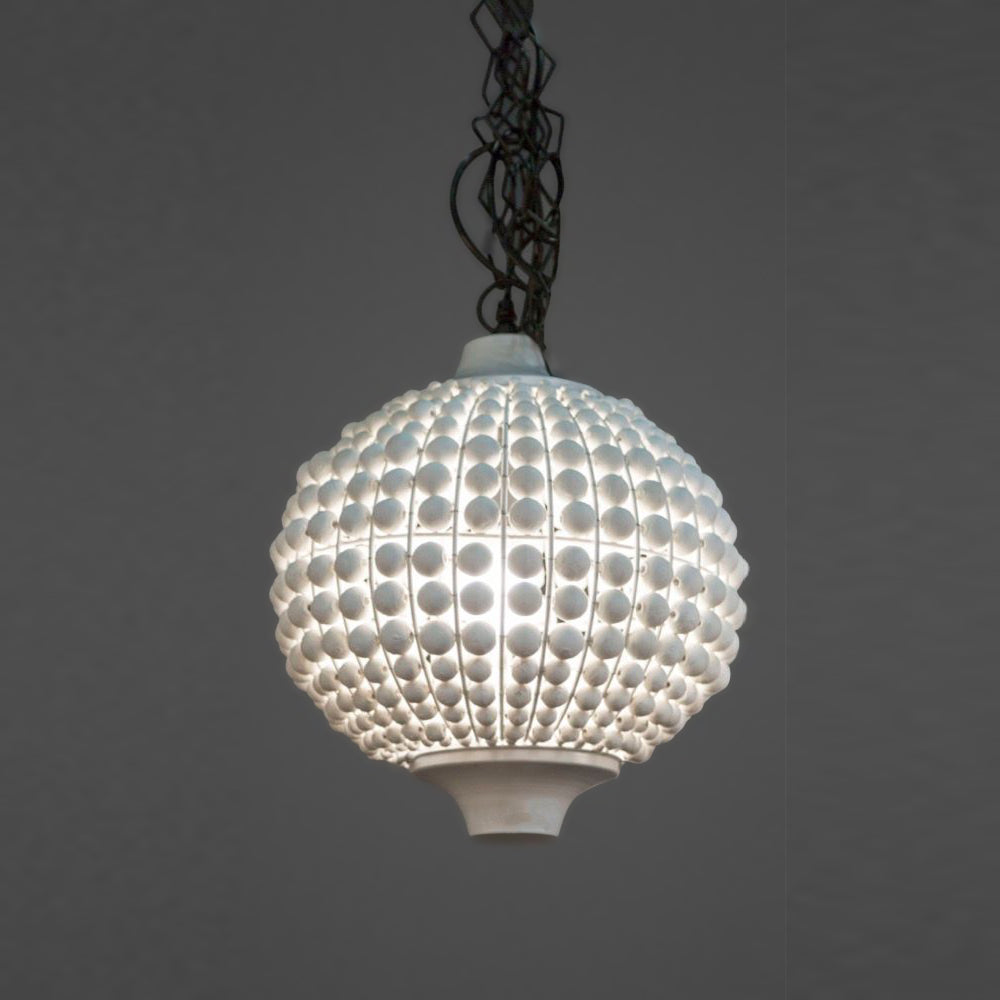 Buy Pendant Lights Australia Kasbah White Beaded 1 Light Pendant - ELMA4233