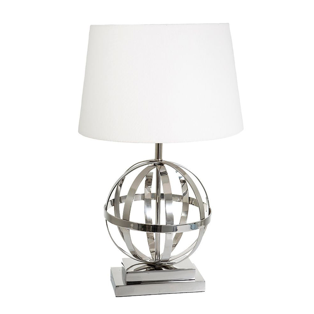 Da Vinci Modern Spherical Metal Table Lamp Base Only - Shiny Nickel - ELSB21951