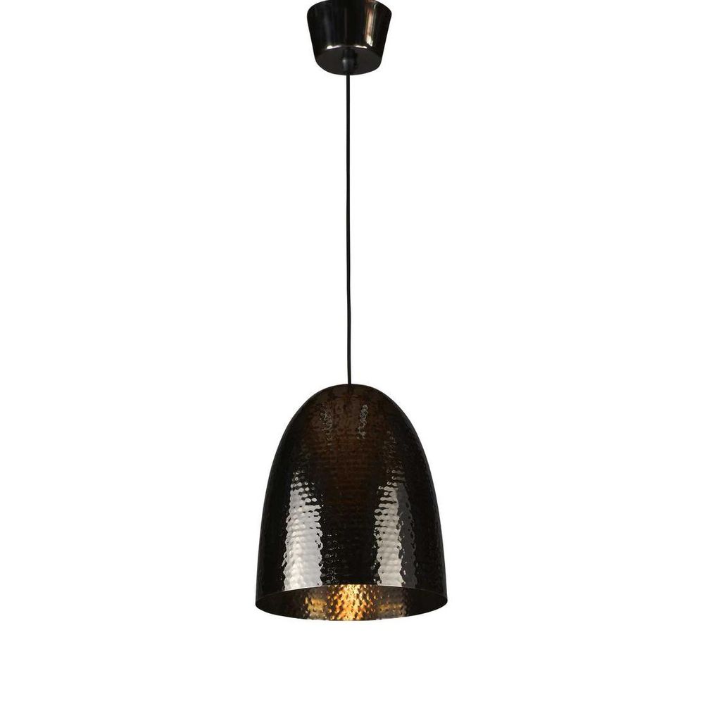Dolce Beaten 1 Light Pendant Charcoal - ELAWEGGBEACHA