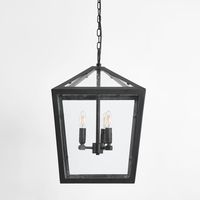 Melrose Pendant 3 Lights Black Iron / Glass - ELHK2128
