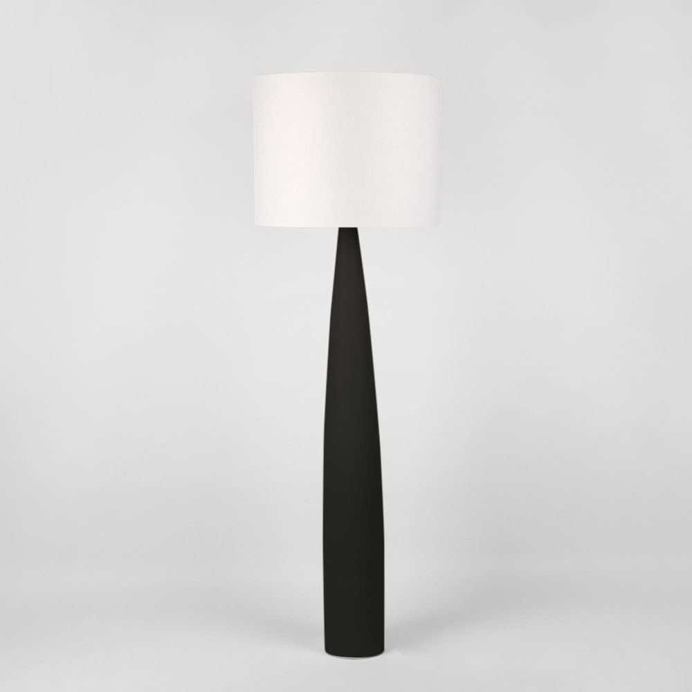 Samson Floor Lamp Black Base With White Shade  - KITMRDLMP0028W