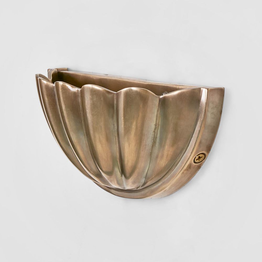 Half Moon Shell Shade Small Wall Light Antique Brass - ELPIM31607