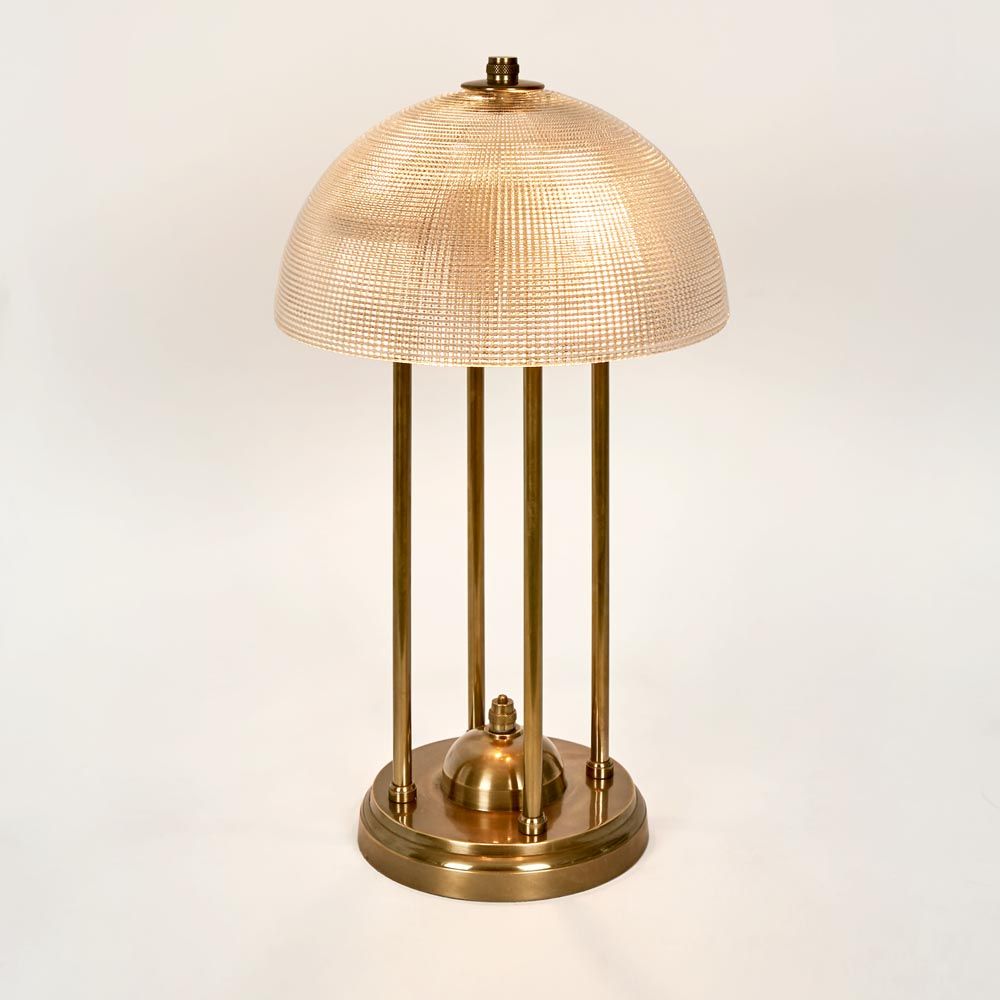 Victor Table Lamp with Textured Glass Antique Brass - ELPIM31688