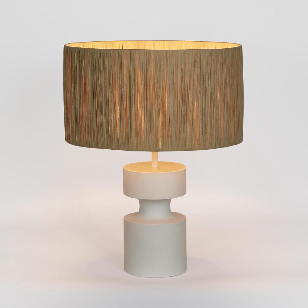 Marni Small Table Lamp with Raffia Shade White - MRDLMP0024R