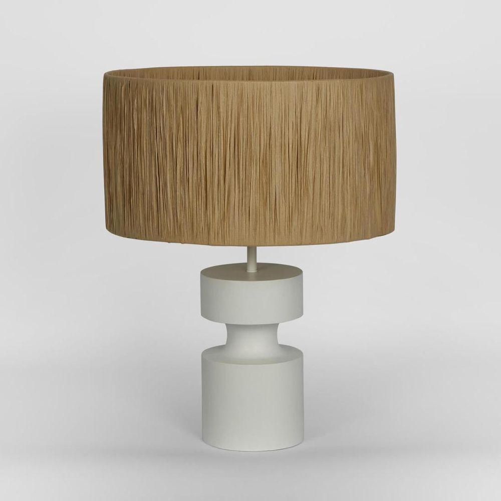 Marni Small Table Lamp with Raffia Shade White - MRDLMP0024R