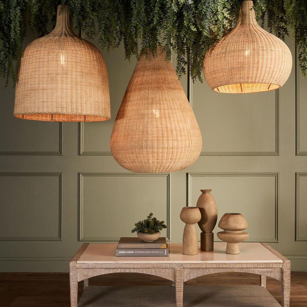 Coco Rattan Pendant Natural - ELBER0080