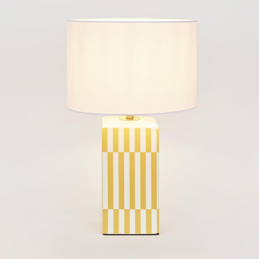 Parlour Table Lamp Yellow Base With White Shade - ELYF1146