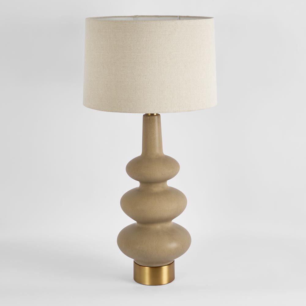 Linden Table Lamp Sandstone Base With Linen Shade - ELUC007