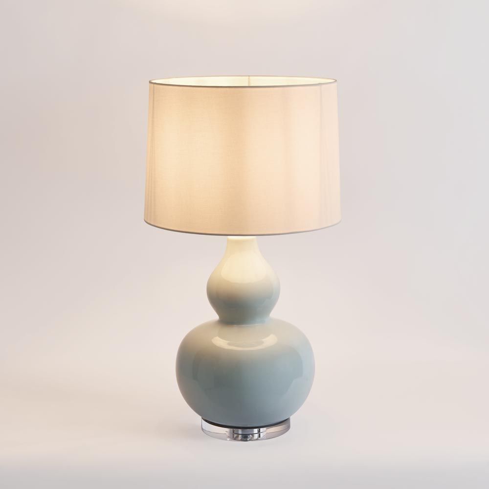 Sutton Table Lamp Light Blue Base With White Shade - ELUC004