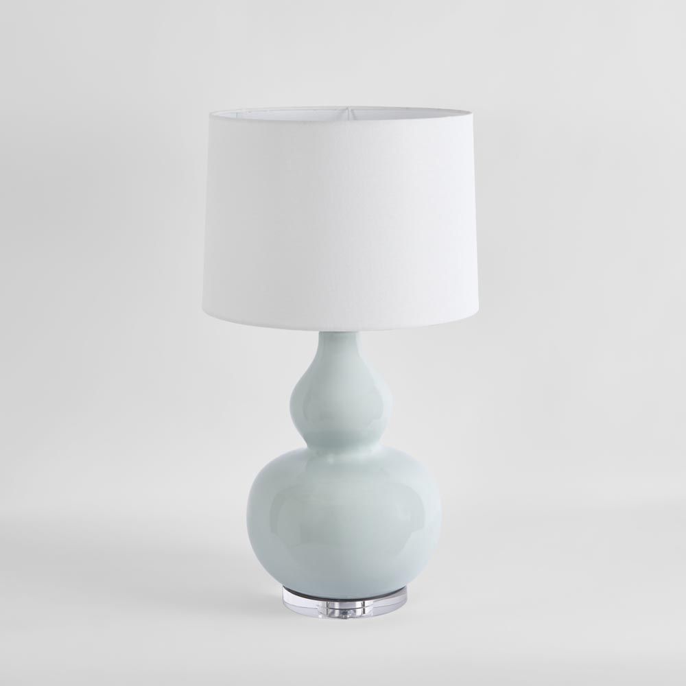 Sutton Table Lamp Light Blue Base With White Shade - ELUC004