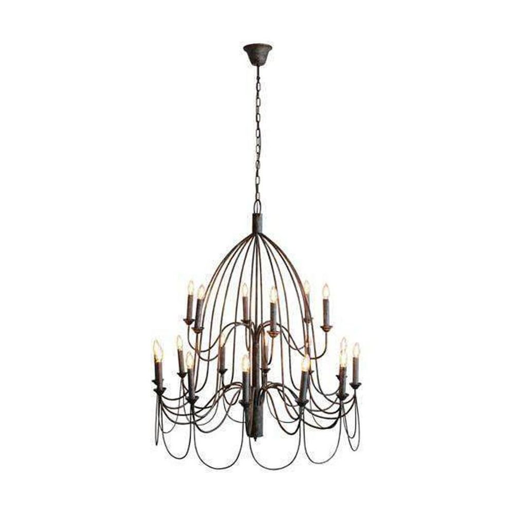 Large Arm Taupe Chandelier Silver - OWJK0522
