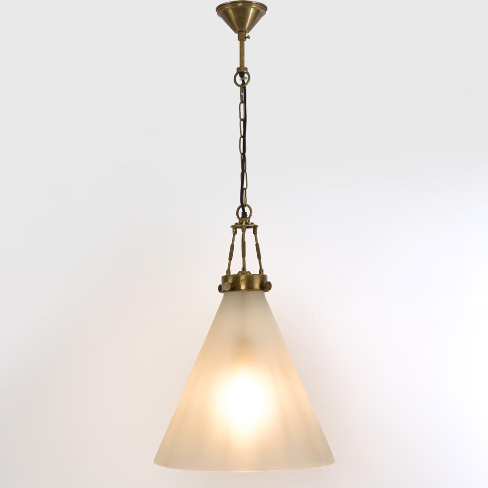 Gadsden Glass 1 Light Pendant Large Brass - ELPIM59001AB