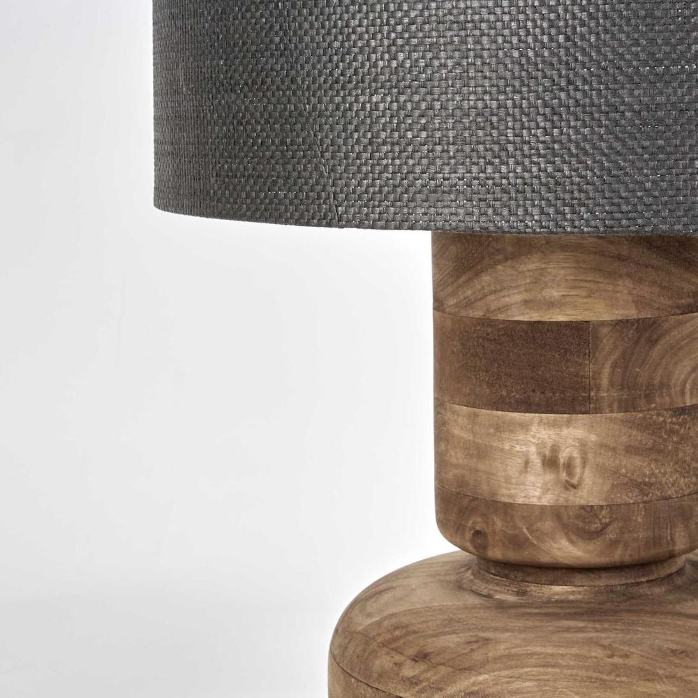 Clem Table Lamp with Black Shade Natural - KITMRDLMP0044B