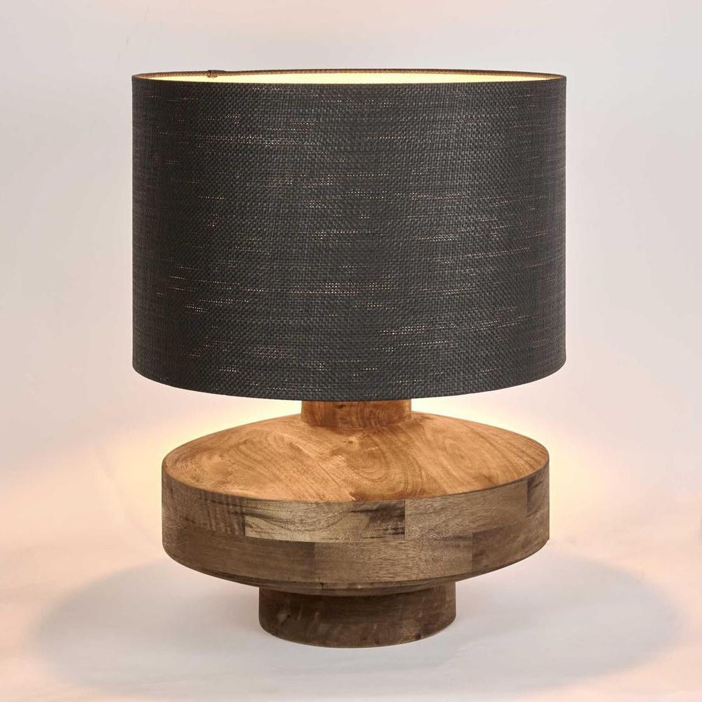 Circa Large Table Lamp with Black Shade Natural - KITMRDLMP0045B