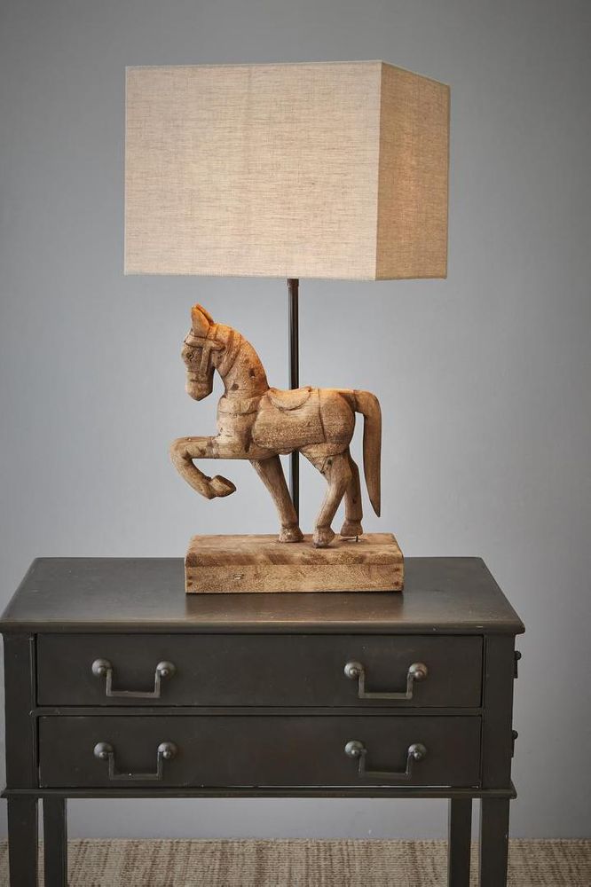 Bonnie Small Horse Table Lamp Dark Natural - KITZAF14148