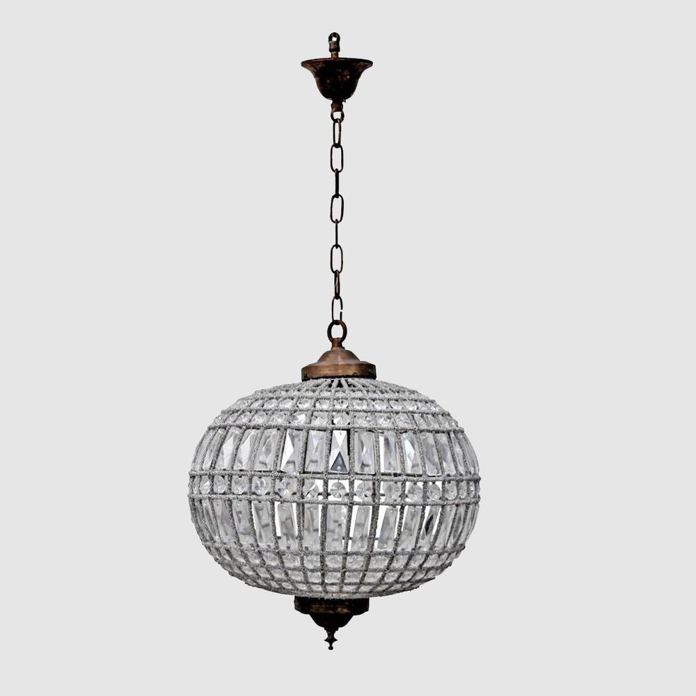 Palermo Pendant Light Antique Brass Glass - ELD05