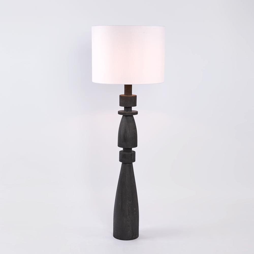 Magnus Floor Lamp Black Base With White Shade - KITMRDLMP0060WH
