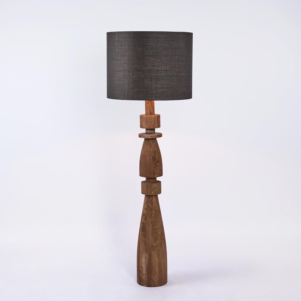 Magnus Floor Lamp Saddle Base With Black Shade - KITMRDLMP0061BK