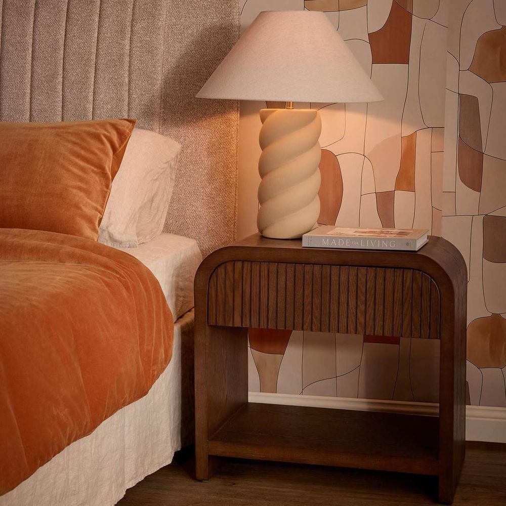 Twist Table Lamp and Shade Clay Natural - ELFY0001