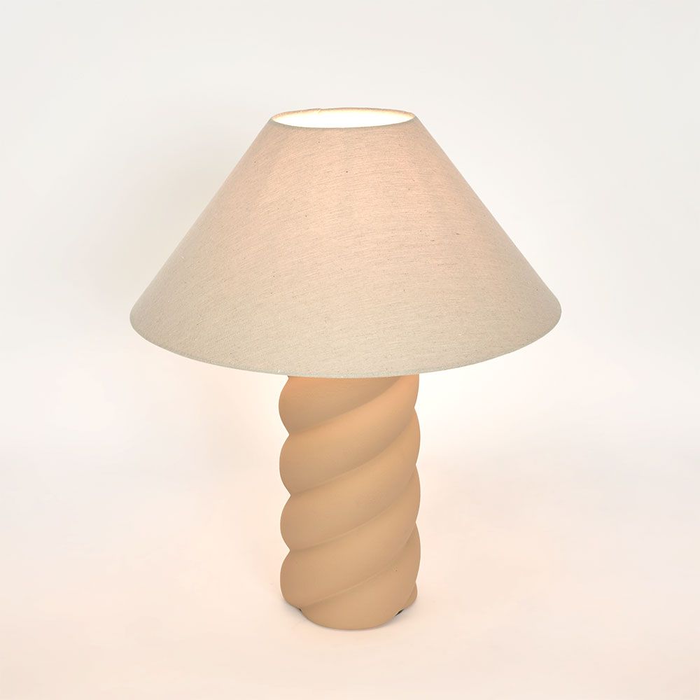Twist Table Lamp and Shade Clay Natural - ELFY0001