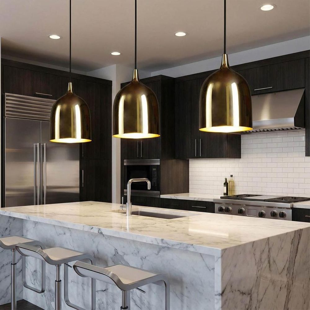 Lumi-R 1 Light Pendant Brass - ELLUM27BRA