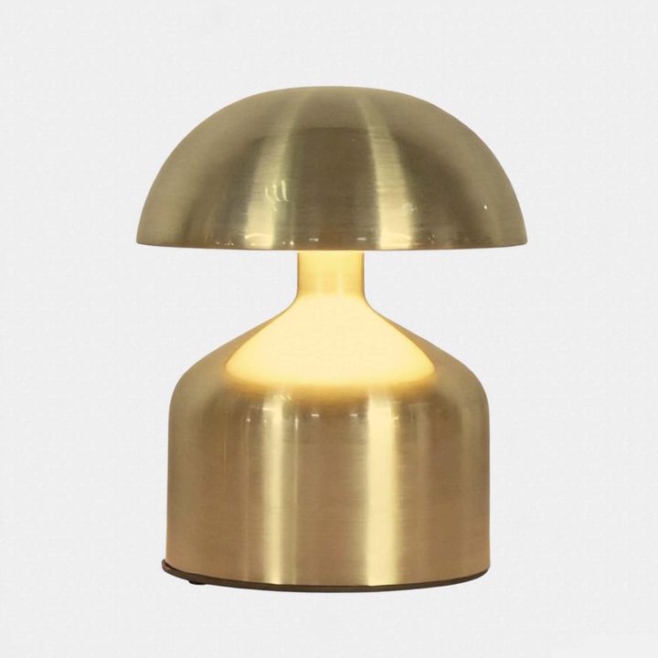 Mushroom Rechargeable Table Lamp Brass - ELWEL824