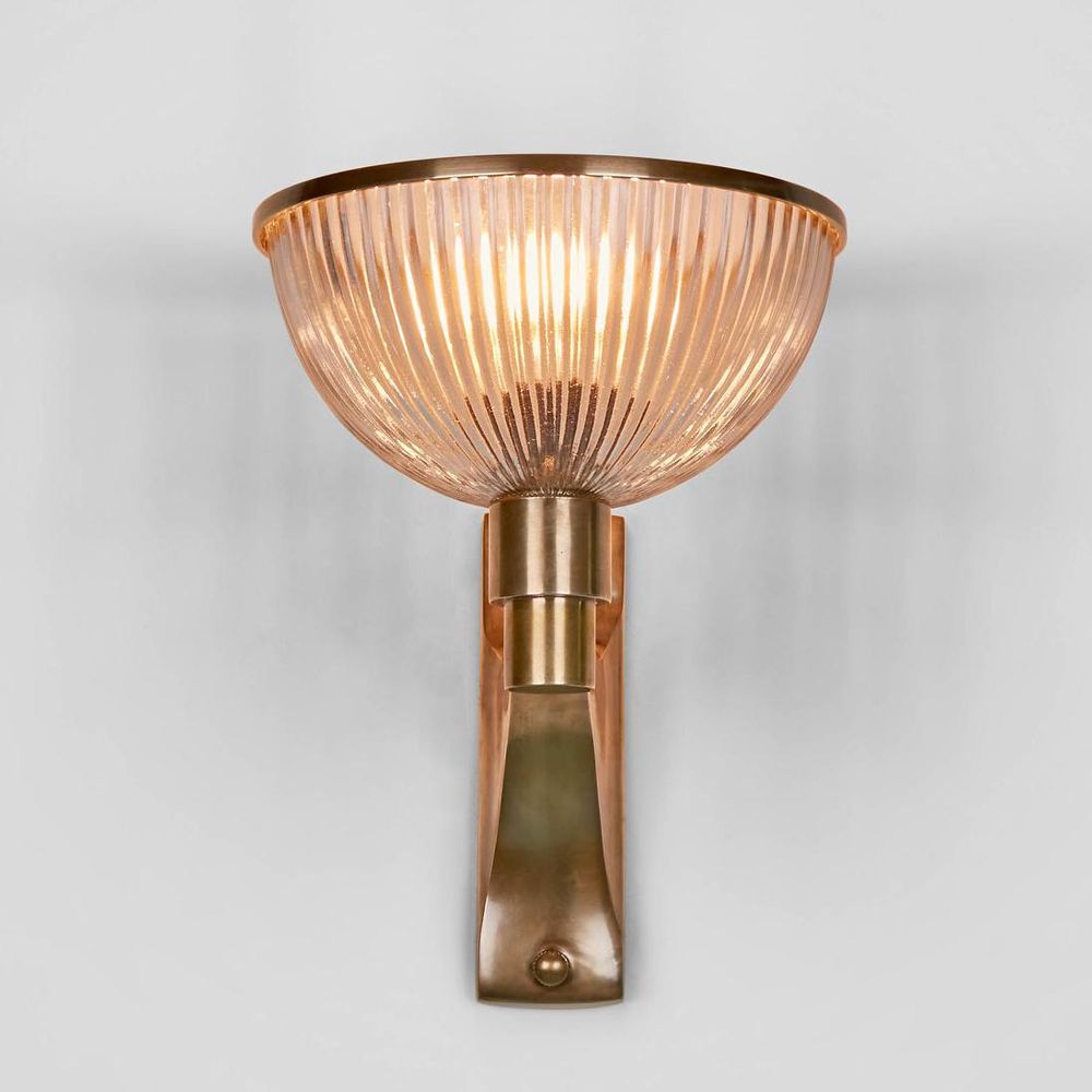 Astor Glass 1 Light Wall Lamp Brass - ELPIM51299AB