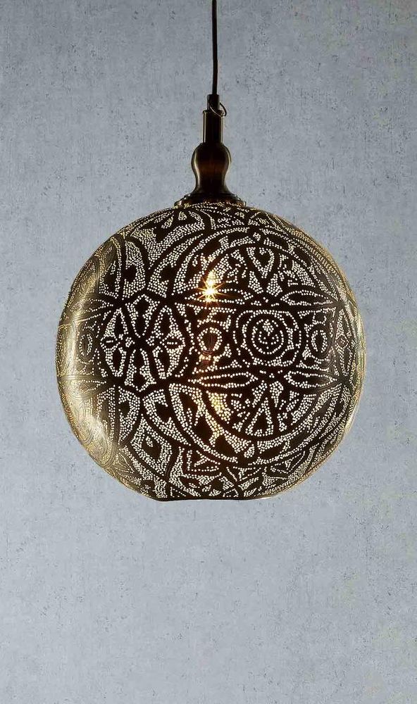 Moroccan 1 Light Ball Pendant 40cm Silver - ELBAL40SIL