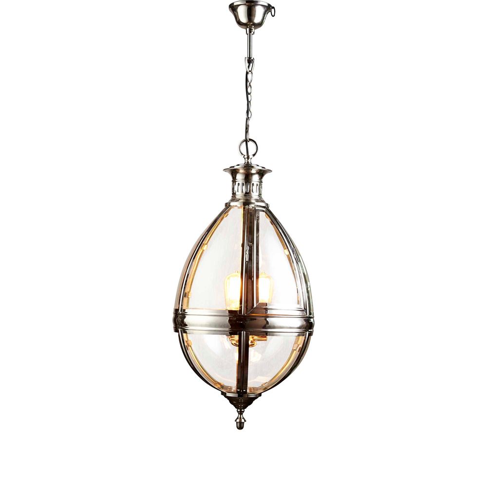 Buy Ceiling Lanterns Australia Saville 3 Light Chandelier Shiny Nickel - ELCITFR3975SH