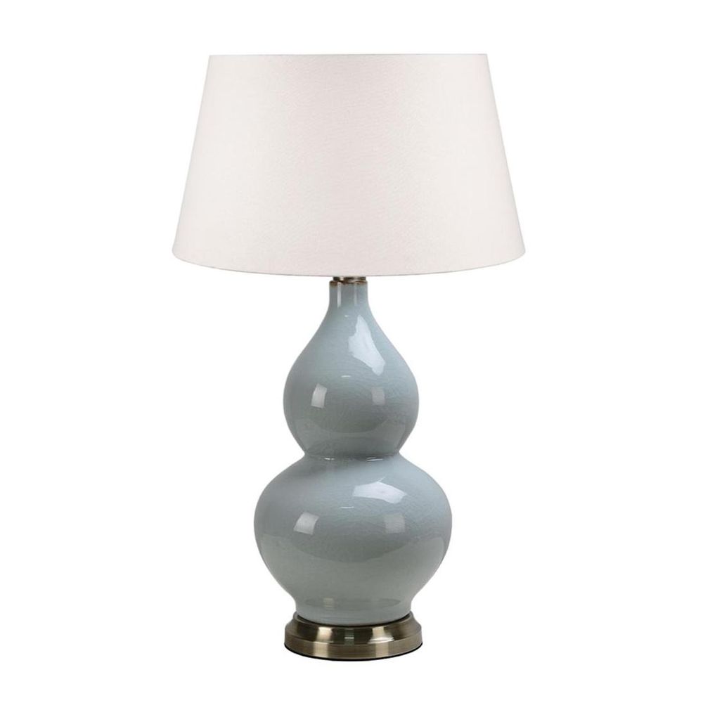 Terrigal Glazed Ceramic and Metal Vase Table Lamp Base Only - Pale Blue - ELJCV1131