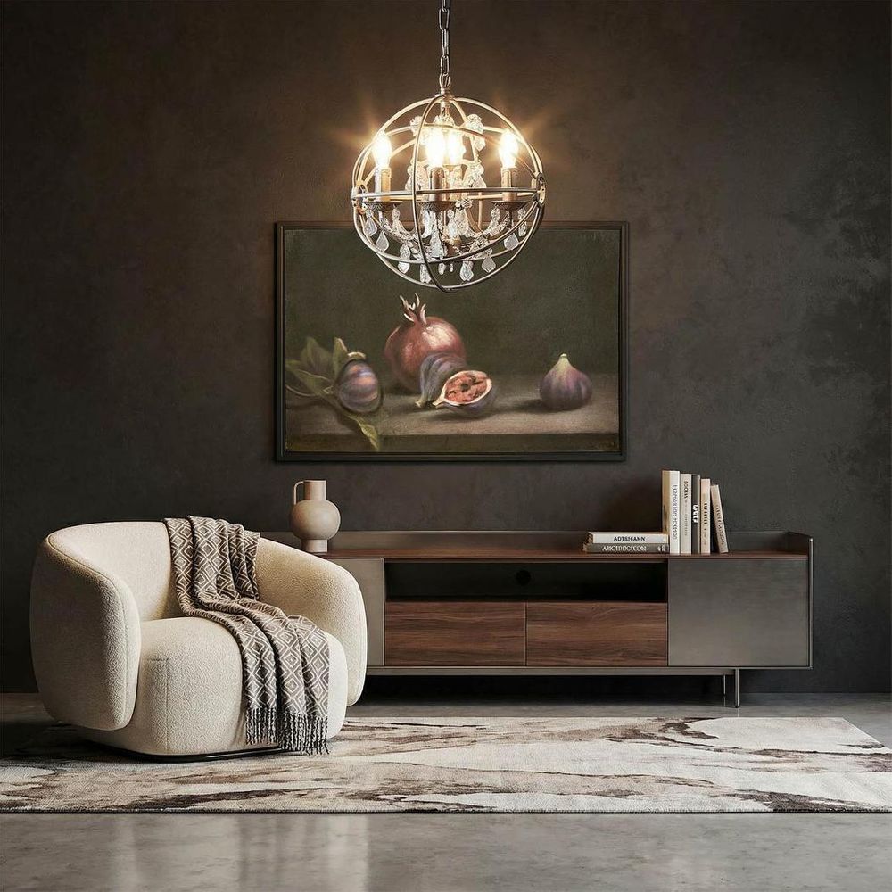 Sundance 4 Light Chandelier Small Grey Iron - ELZRD6002-4IO